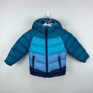 L.L. Bean Ultralight 650 Down Jacket Colorblock Blue Green 12-18 Months